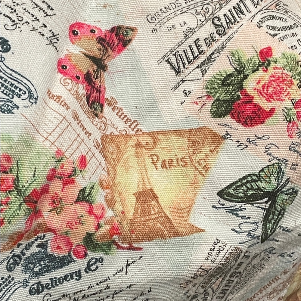 🦋 CUSTOM HAND MADE Floral & Butterfly Parisian WINDOW VALANCE or TABLE RUNNER